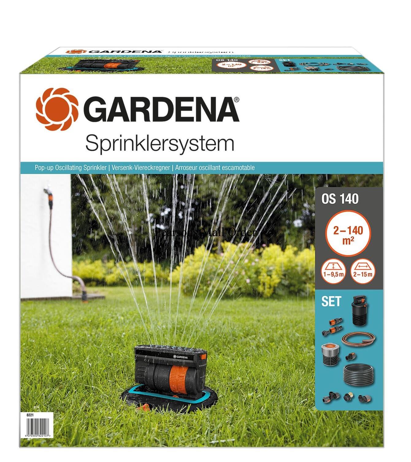 Gardena 8221 Salınımlı Pop-Up Fıskıye Seti OS 140