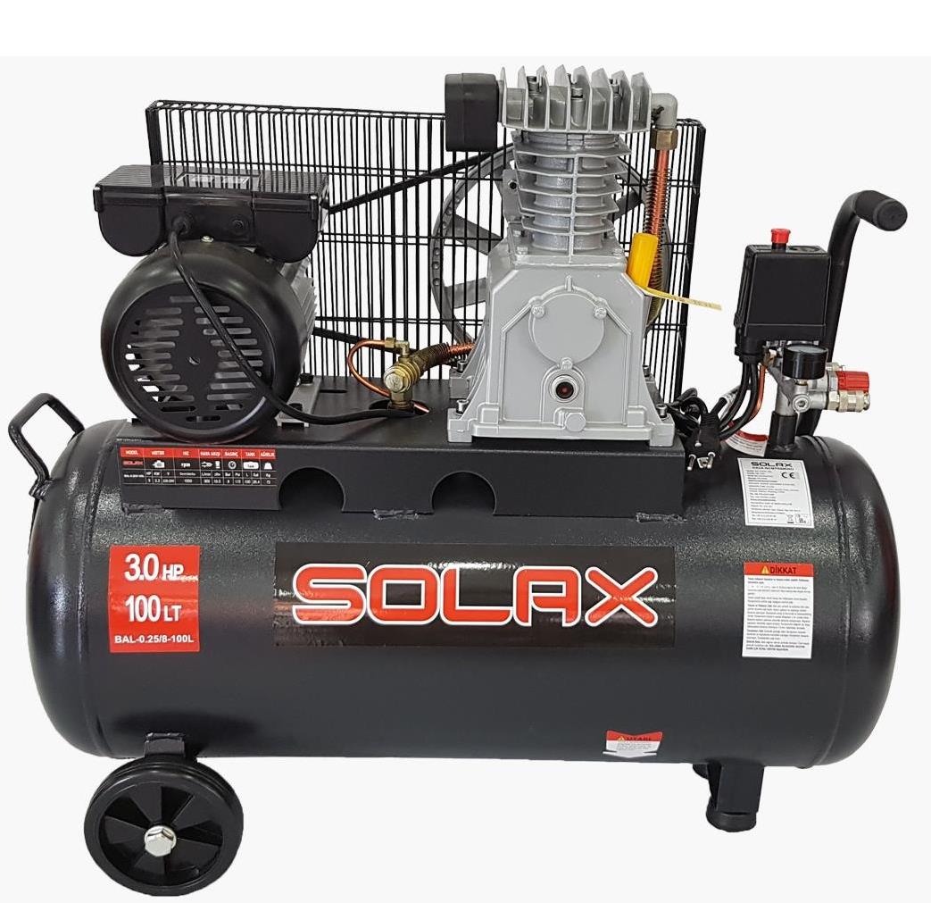 Solax BAL-0,25/8-100 Hava Kompresörü 100 lt
